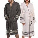 Organic Turkish Cotton Kimono Bathrobe – Lightweight Spa & Home Robe