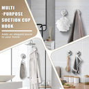 2-Pack: Strong Suction Cup Hooks – Silver Brushed Stainless Steel, No Drilling Required