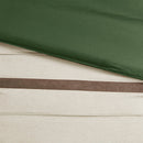 7 PC Pieced Faux Suede Comforter Set Green Cal King