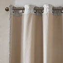 Knitted Jacquard Damask Total Blackout Grommet Top Curtain Panel