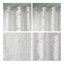 Palm Leaf Burnout Sheer Window Curtain White 50x63