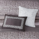 7 Piece Jacquard Comforter Set Grey/Taupe Queen