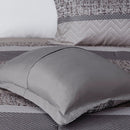 7 Piece Jacquard Comforter Set Grey/Taupe Queen