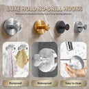 2-Pack: Strong Suction Cup Hooks – Silver Brushed Stainless Steel, No Drilling Required