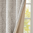 Knitted Jacquard Damask Total Blackout Grommet Top Curtain Panel
