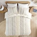 Full/Queen Cotton Printed Duvet Cover Set with Chenille