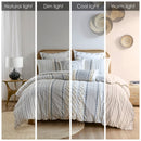 Full/Queen Cotton Printed Duvet Cover Set with Chenille