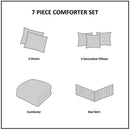 7 PC Pieced Faux Suede Comforter Set Green Cal King