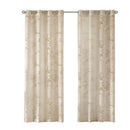 Palm Leaf Burnout Sheer Window Curtain 50x95 Natural