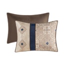 Cal King 7 Piece Jacquard Comforter Set with Throw Pillows