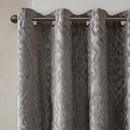 Knitted Jacquard Damask Total Blackout Grommet Curtain Panel