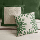 7 PC Pieced Faux Suede Comforter Set Green Cal King