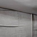 7 Piece Faux Suede Comforter Set Grey Queen