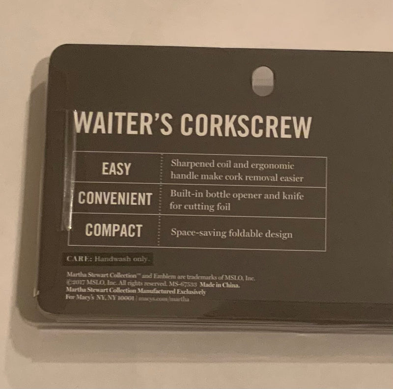 Martha Stewart Collection Waiter’s Corkscrew