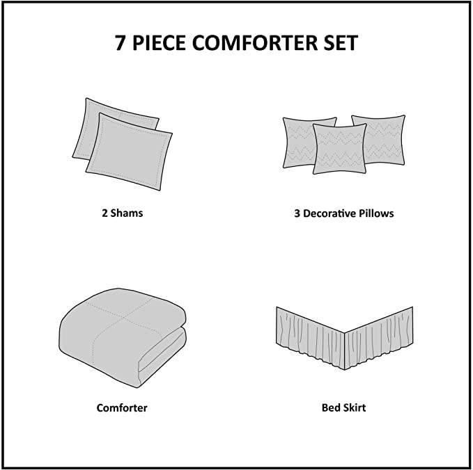 Madison Park Mercia 7-Pc. Cotton Reversible king Comforter Set
