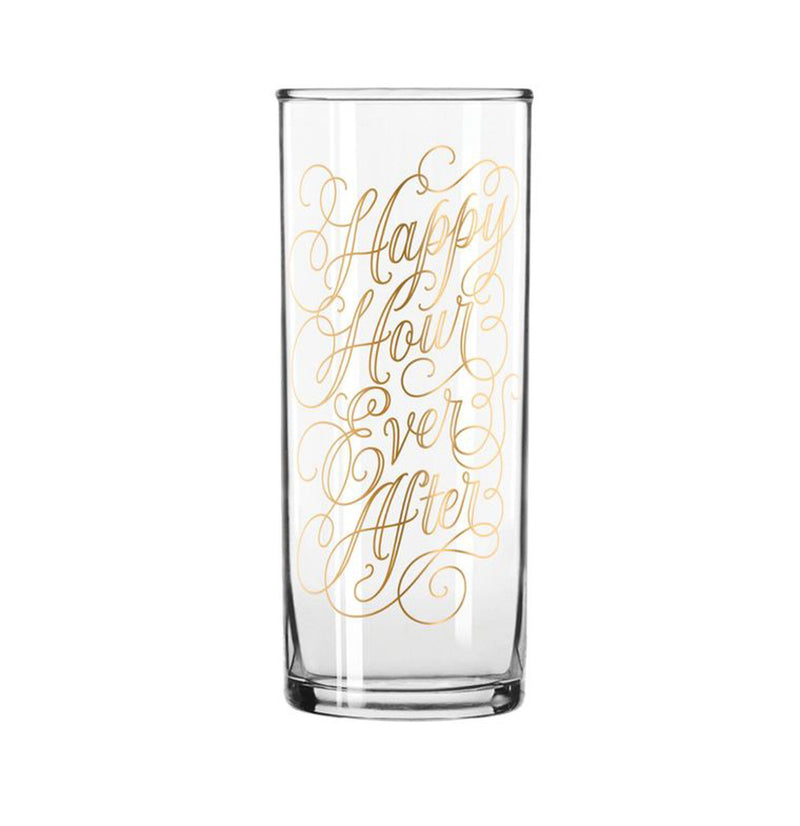 Easy Tiger Clear/gold Happy Hour Ever After 12 oz. Highball Glass