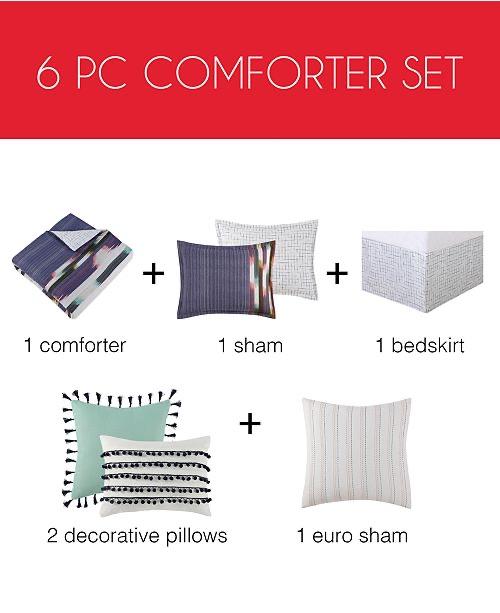Alameda Reversible 6-Pc. Twin XL Comforter Set - Machann.com