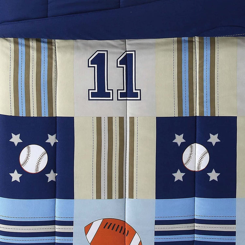 My World Denim and Khaki Sports Twin Comforter Set