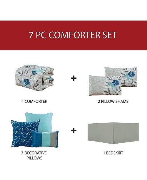 Krissa Embroidered 7-Pc Queen Comforter Set - Machann.com