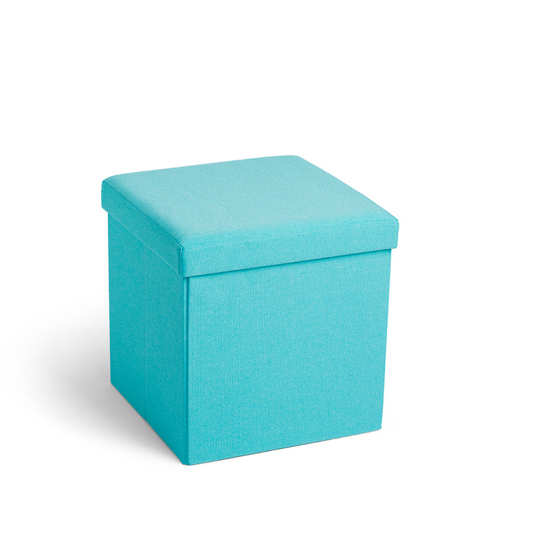 Poppin Storage Box Seat & Ottoman, Aqua