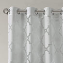 Madison Park Eden 50”x95” Fretwork Burnout Sheer Curtain Panel, Grey