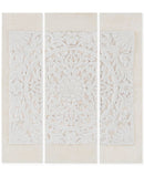 JLA Home Madison Park Mandala White 3-Pc. 3D Embellished Canvas Wall Art Set