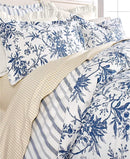 Martha Stewart Collection Cozy Toile Cotton Flannel King Duvet Cover Blue - Machann.com