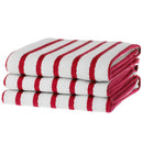KAF Home Basket Weave Kitchen Towels, White with Red Stripes, Set of 2