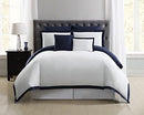 Truly Soft Everyday Hotel Border 7-Pc. King Duvet Cover Set, White and Navy