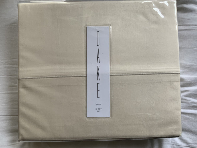 Oake Solid Twin Sheet Set, Natural - Machann.com