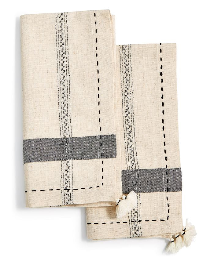 Lucky Brand 2-Pc. Pick-Stitched Napkin Set with Tassels