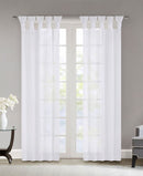 Madison Park Ceres 50”x 95” Twisted Tab Top Sheer Curtain Set, White