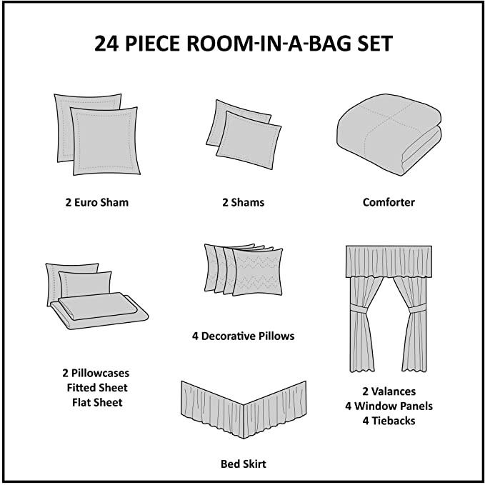 Madison Park Essentials Brystol 24-pc Bedding Set( Room In A Bag) King. - Machann.com
