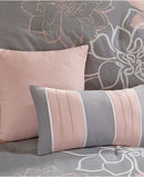Madison Park Lola Cotton 7-Pc. Queen Comforter Set, Grey/Blush