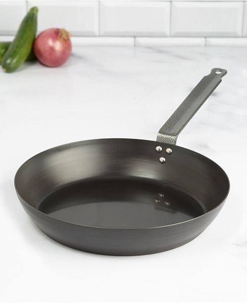 Goodful 12” Carbon Steel Pre-Seasoned Fry Pan, Black