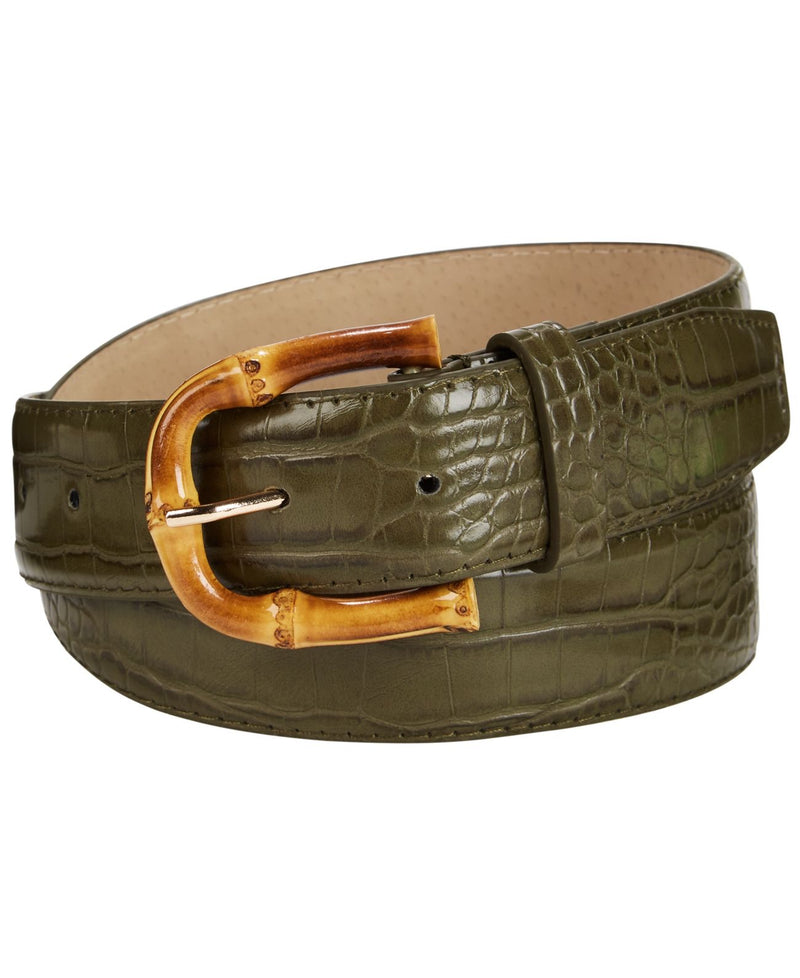 Steve Madden Croc-Embossed Faux Leather Belt - Machann.com