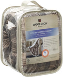 Woolrich Tasha Reversible Plaid Oversized Faux-Fur to Berber Electric Throw, Brown