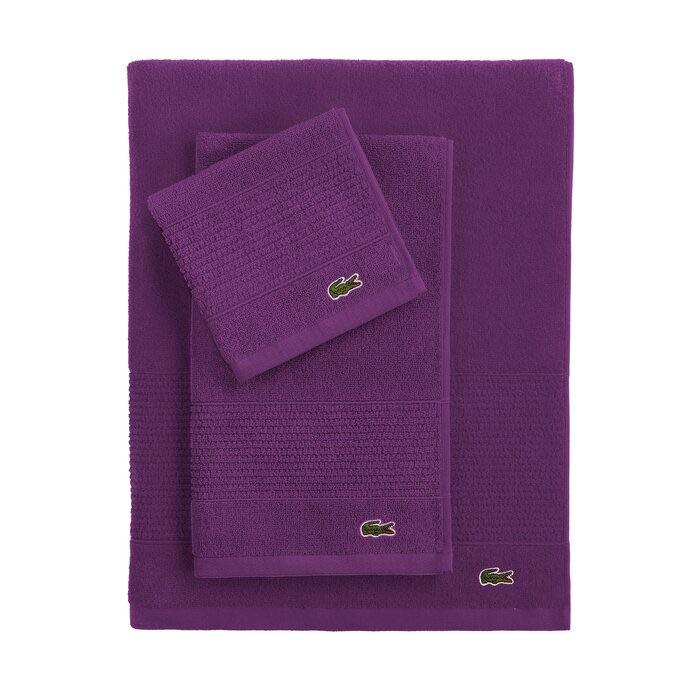 Lacoste legend towel, 100% supima Cotton loops, 21”/31’ Tubmat, Violet - Machann.com