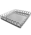 Jay Imports Square Link Mirrored Tray