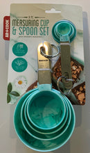 Art and Cook 8-Pc Measuring Cup & Spoon Set, Turquoise/ Marble