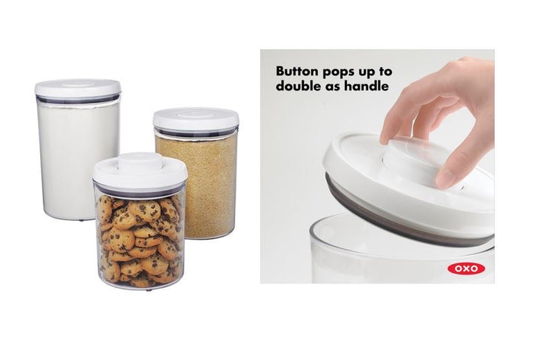 OXO GOOD GRIPs Food Storage Containers, 3 Piece Round Pop