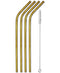 TMD Holdings Set of 4 Gold Stainless Steel Straws With Cleaning Brush