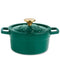 Martha Stewart The Holiday Collection 2-Qt Green Embossed Enameled Cast Iron Dutch Oven.