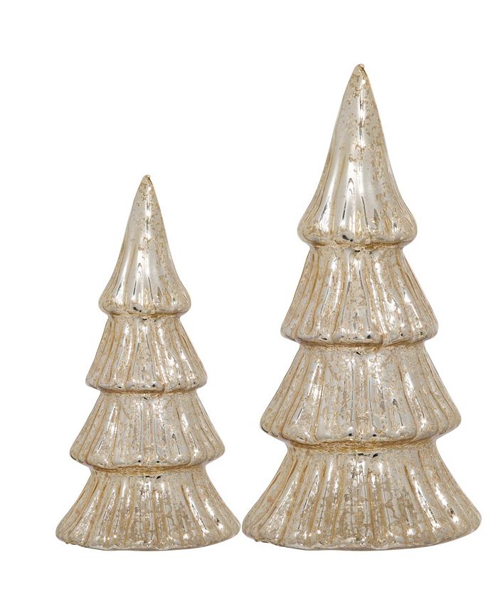 Home Essentials Holiday LED Gold Trees, Set of 2