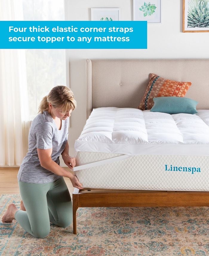 Linenspa Signature Collection 3” Down Alternative Fiber Bed Mattress Topper, Queen