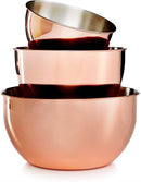 Martha Stewart Collection 3-Pc Copper Plated Mixing Bowl Set