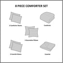 Madison Park Marina Full/Queen 8 Piece Printed Seersucker Comforter and Coverlet Set Collection